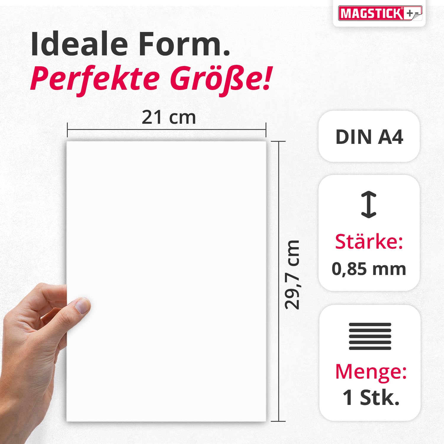 Magnet-Folie selbstklebend | DIN A4 I Magnetklebefolie I flexibel zuschneidbar magnetisch beklebbar I zum Basteln ordnen I Stanzen Aufbewahrung Magnetbogen Fotomagnet I mag113 (Packung mit 2)