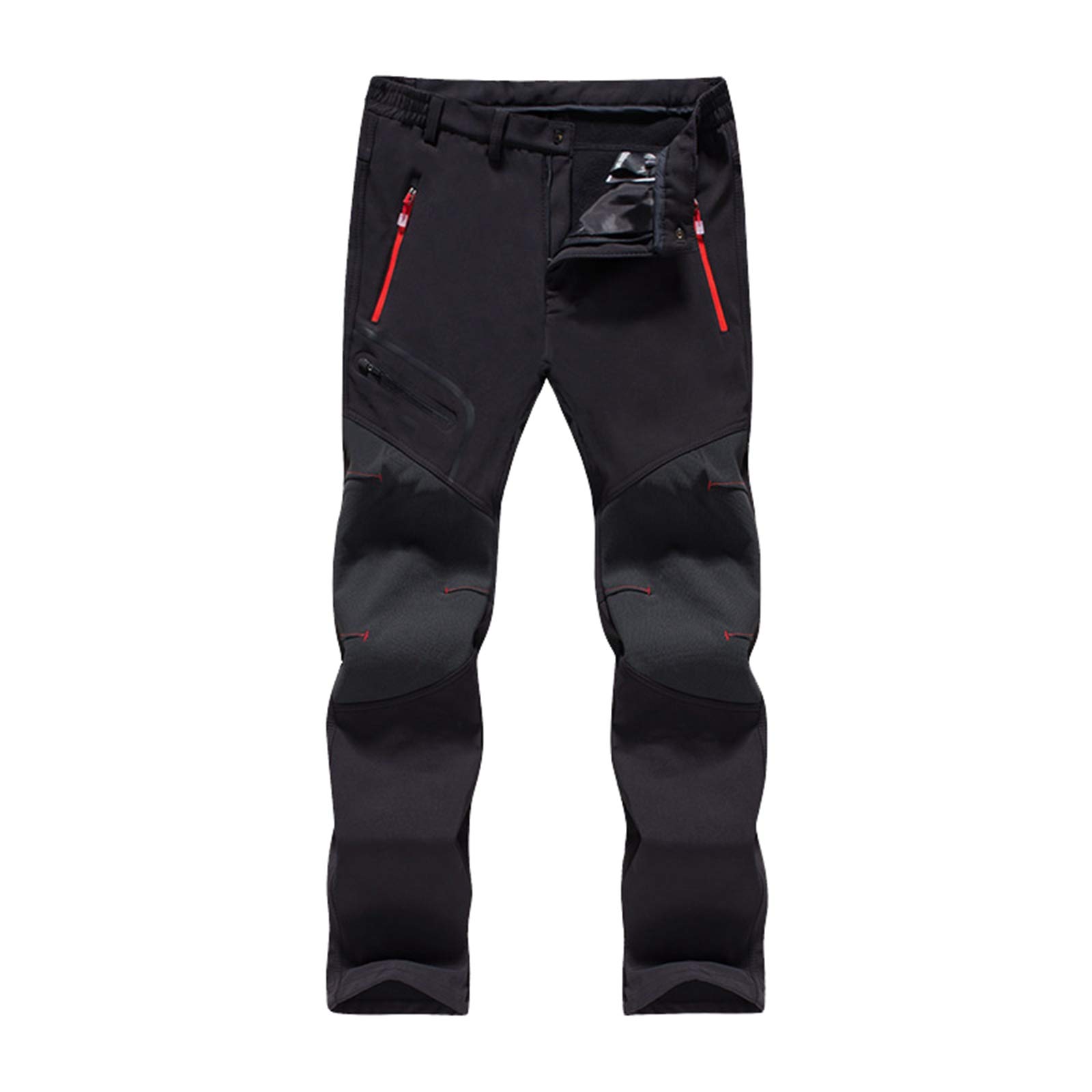 Dawwoti Pantalon De Ski pour Hommes avec Poche À Fermeture Éclair, Coupe-Vent Pantalons De Neige De Ski Épais Polyester Imperméable Pantalons De Neige pour Les Garçons Randonnée Snowboard Pantalon