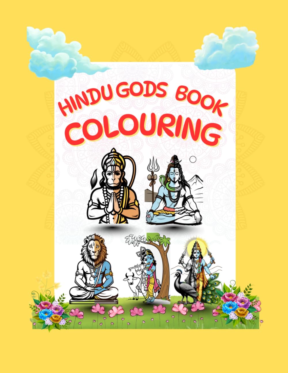 Hindu Gods Coloring Book for Kids and Adults | divine, Hindu deities, line art, relaxation | Crafts & Hobbies Coloring: 50 Divine Hindu Deities Line ... | divine, Hindu deities, line art, relaxation