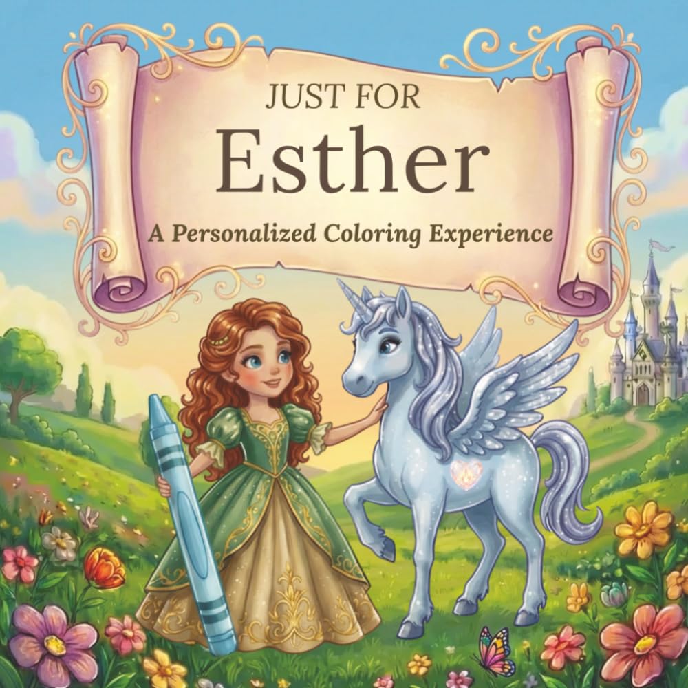 Just for Esther: A Personalized Coloring Experience: 50 total coloring pages | 28 coloring pages featuring Esther's name | 22 coloring pages themed for girls (Personalized Coloring Book Series)