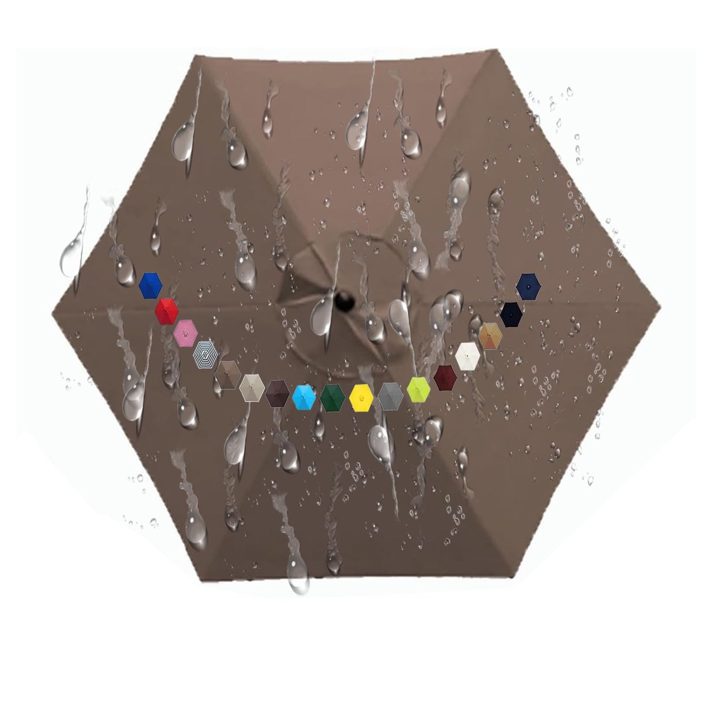 ILiemao 9' 10' 8' Patio Umbrella Replacement Canopy for 6/8 Ribs, Table Market Yard Umbrella Replacement Top Cover (Canopy Only) Replacement Parasol Canopy Cover(#1,6 ribs 3.0m/9.8ft)
