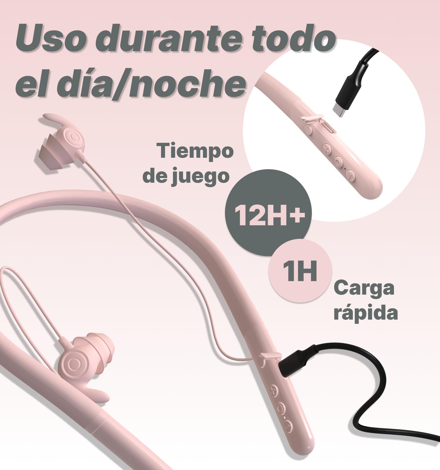Hmusic HS88 BT Auriculares Dormir, Aislamiento de Ruido | Aislamiento acústico 30 dB, Silicona suave, 12 horas de autonomía, Platos de diseño para ronquidos, Yoga, viajes, relajación