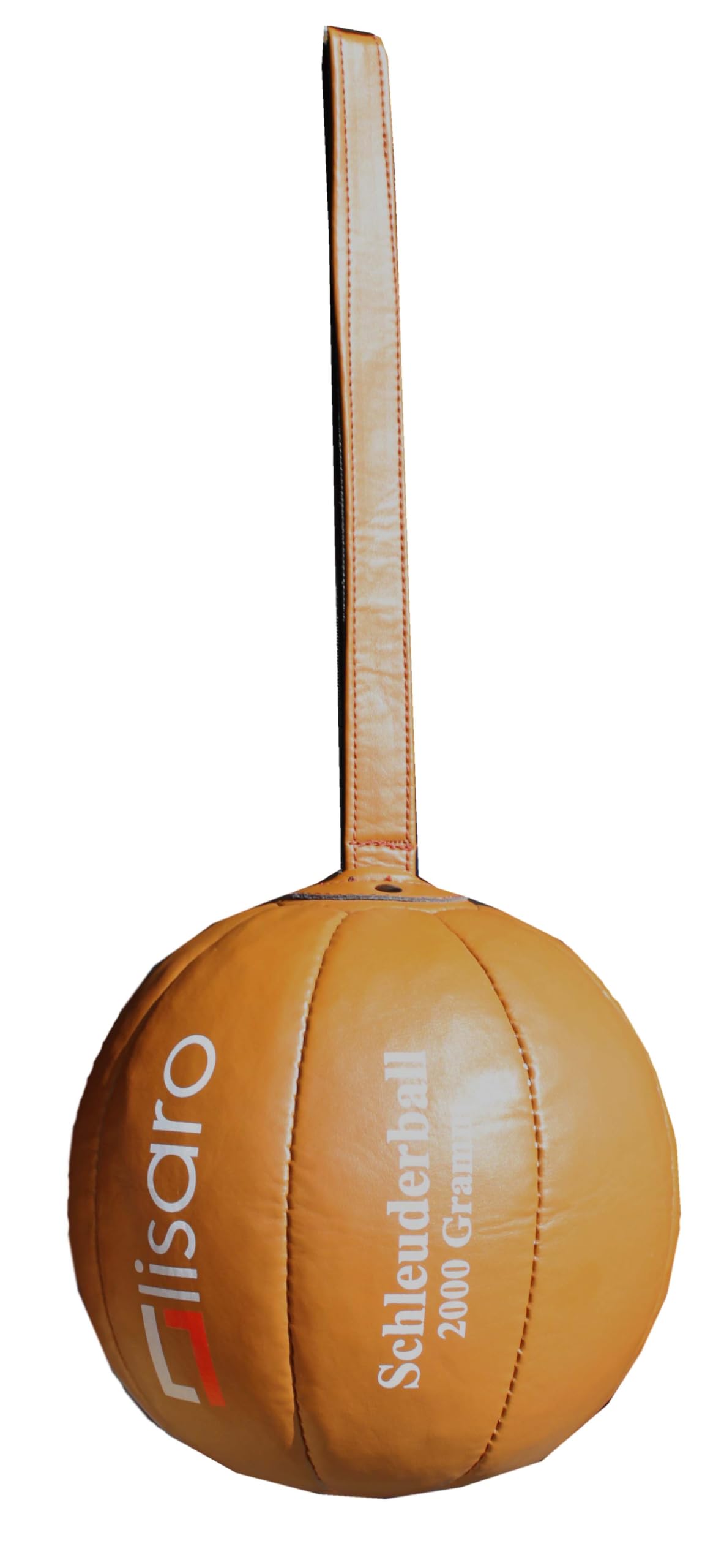 Lisaro Schleuderball aus PU-Leder 2000gramm, Durchmesser Ca. 18-20 cm. Farbe Braun/Natur, Size 2000 Gramm (2-Kg),