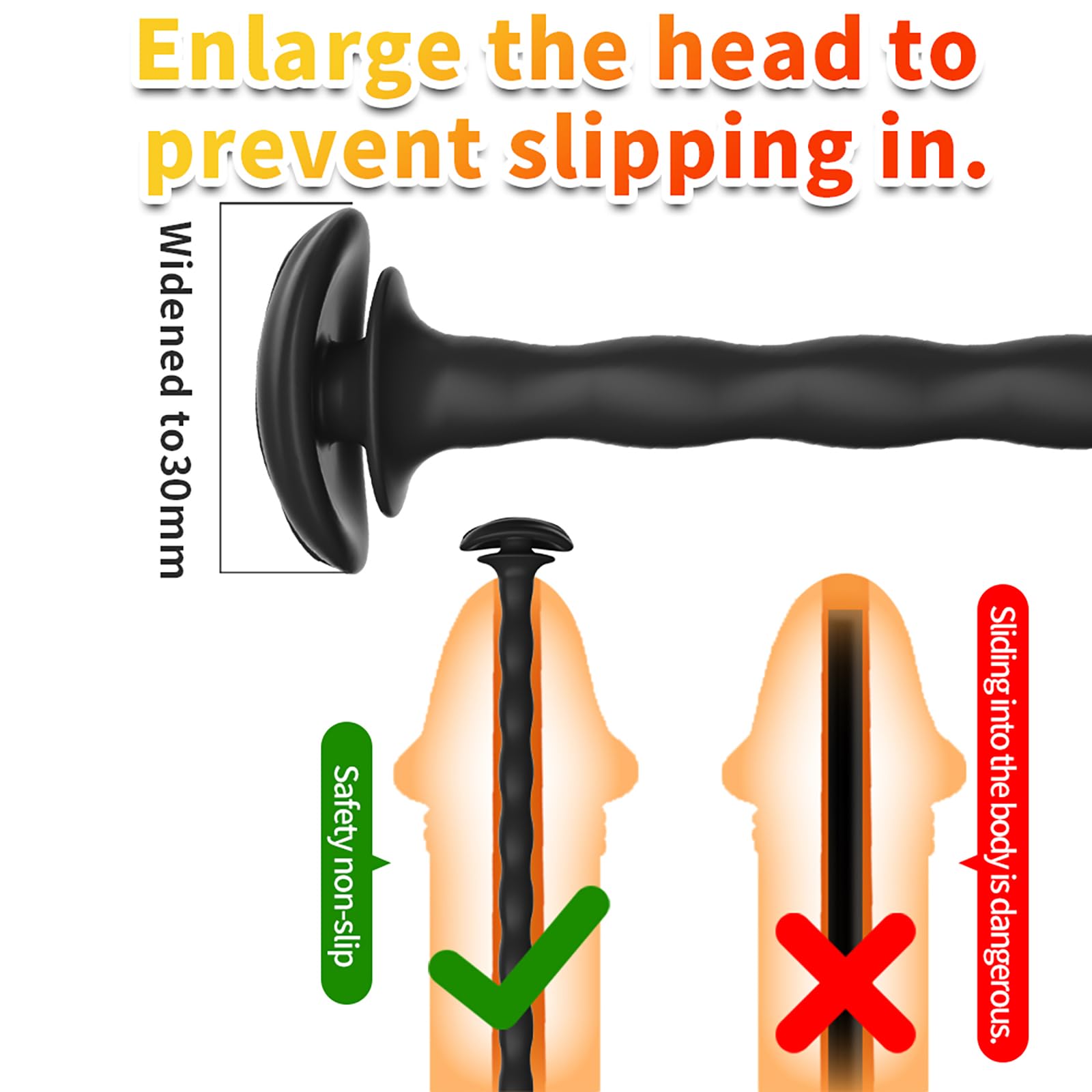 Plug Per Pene Per Gabbia Di Castità Plug Uretrale Cavo Dilatatori Cateteri in Silicone Massaggiatori Prostatici Stimolatori Sex Toy Maschili (L,1)