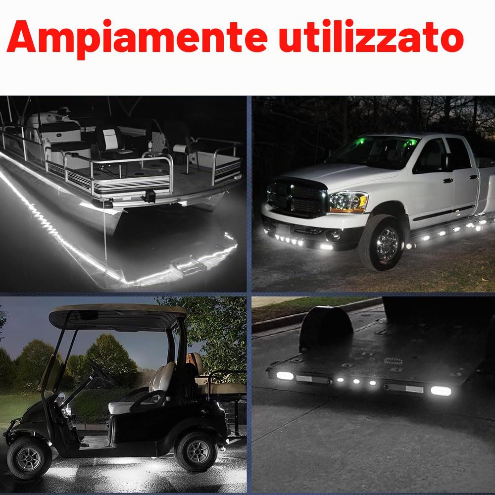 6 Pezzi bianco LED Indicatori Laterali Luci,12V/24V Luci di posizione laterali indicatori, LED Laterali/Anteriore/Posteriore Indicatori per camion, ecc