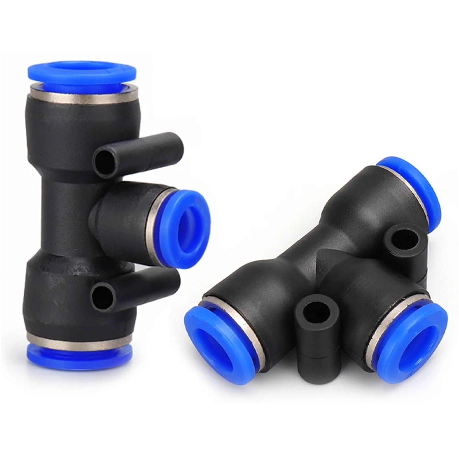 PE PEG Pneumatic Connector Quick Connect Tee Reducer T-Shaped Plastic Hose 4mm 6mm 8mm 10mm 12mm 14mm 16mm 1Pcs(PE-6)