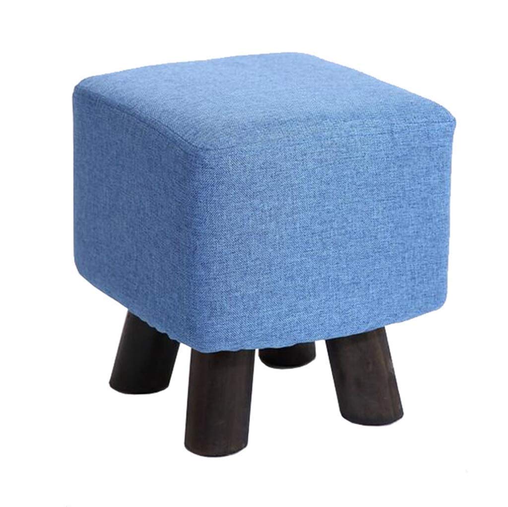 Tabouret de maquillage bleu en bois massif par FENPING pour coiffeuse