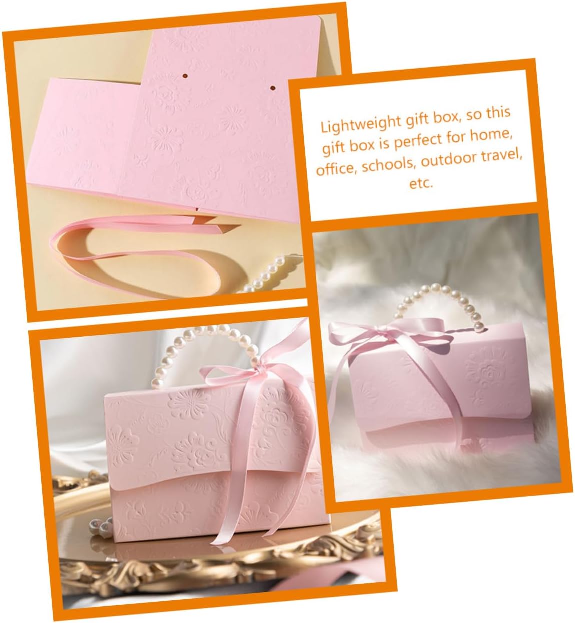 Garneck 2pcs Flower Bouquet Packing Box Box for Jewelry Candy Perfume Elegant Present Wrapper with Pearl Chain for Weddings Birthdays and Special Occasions