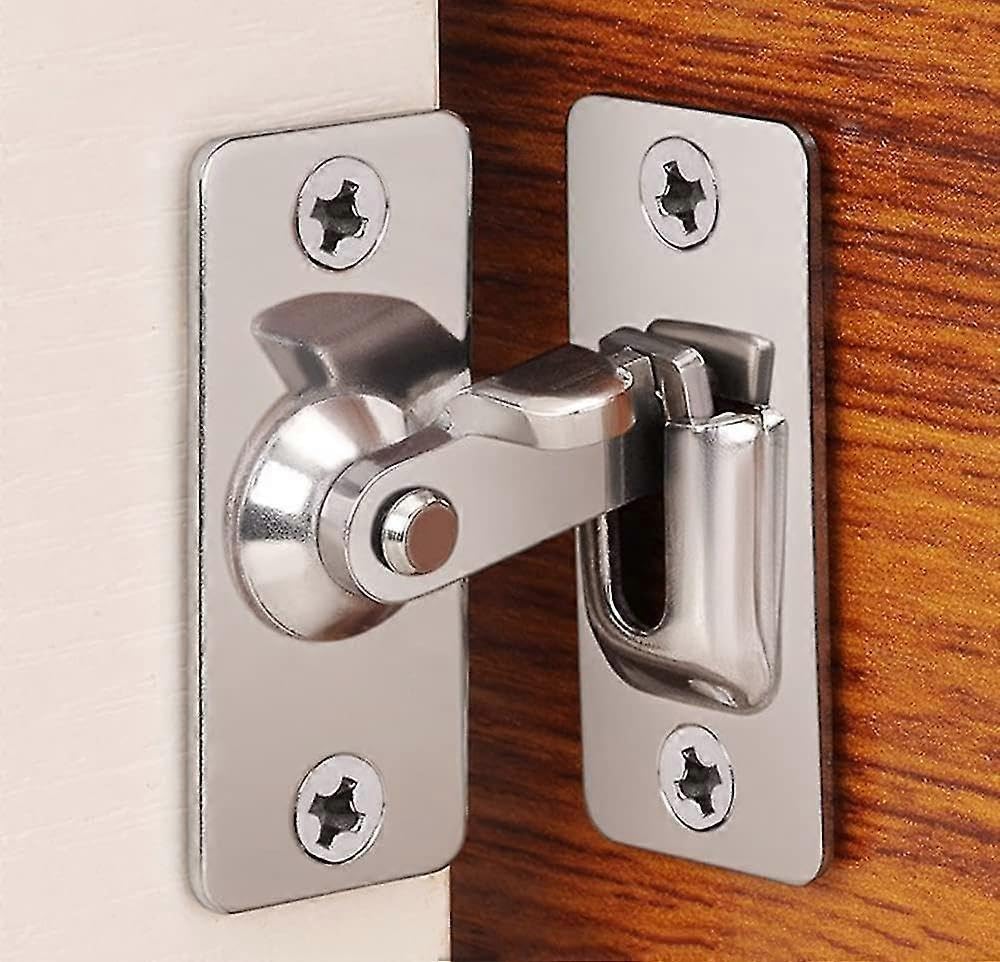 Joyhappst Image Color 90 Degree Right Angle Door Lock Buckle Safety Door Lock Bolt, Stainless Steel Door Latch For Wooden Fences, Doors, Windows, Safety Sliding Door Latch(