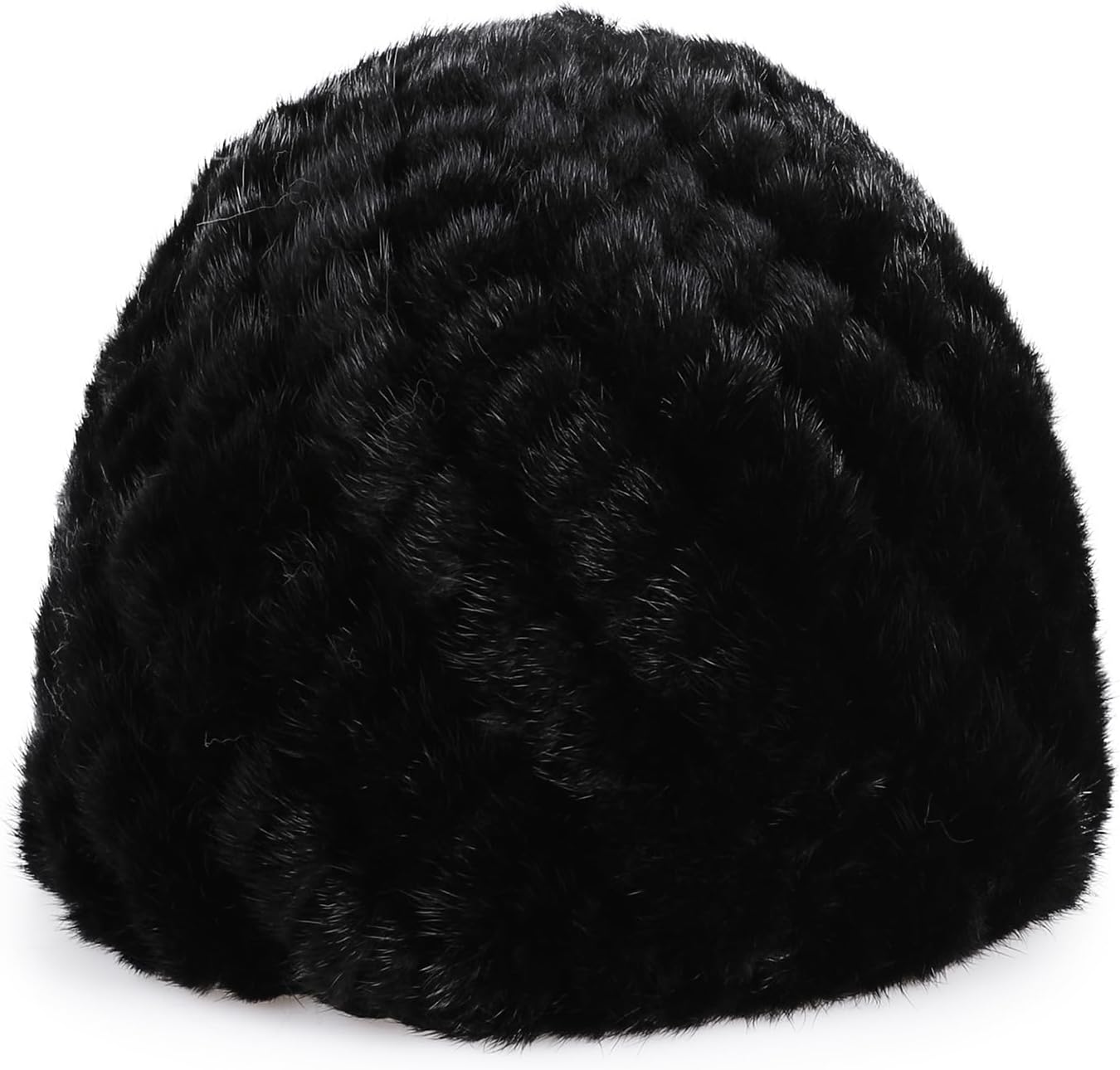 Women's Winter Beanie Hat 100% Mink Fur Textile Knitted Hats