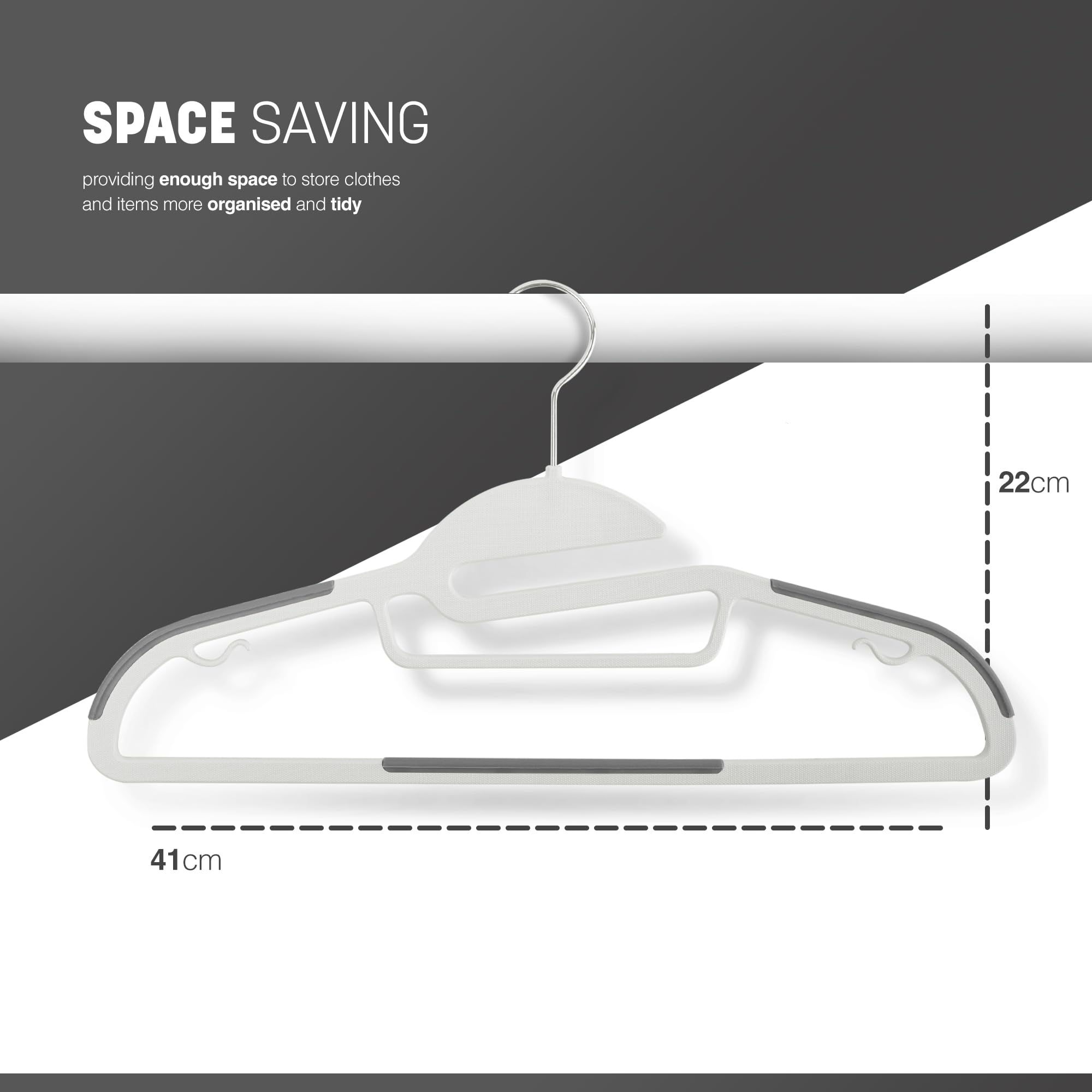KEPLIN Confezione da 30 grucce antiscivolo, resistenti, design sottile per risparmiare spazio, girevoli a 360°, organizer per cravatte, ganci per cinghie e apertura a forma di S (bianco)