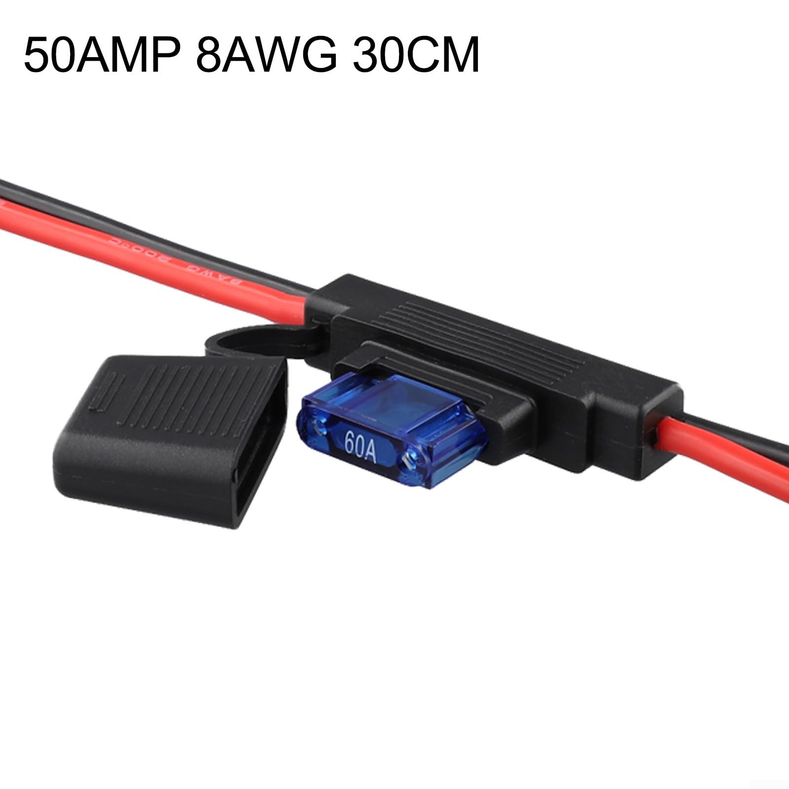 Zoegneer 1 Stück 50A Stecker auf M8 Batteriestromanschluss mit großer 60A Sicherung für Schiffe Yachten für Anderson