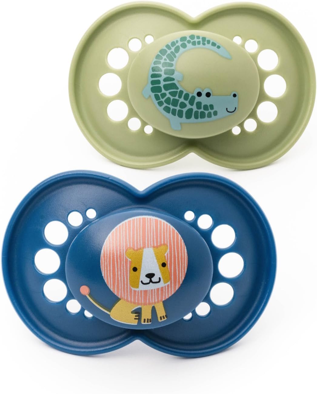 Original Soothers | 6-18 Months | 2 Pack | Comes in Dummy Steriliser Case | Sustainable Materials | Baby Accessories | Blue/Green (Various Designs)