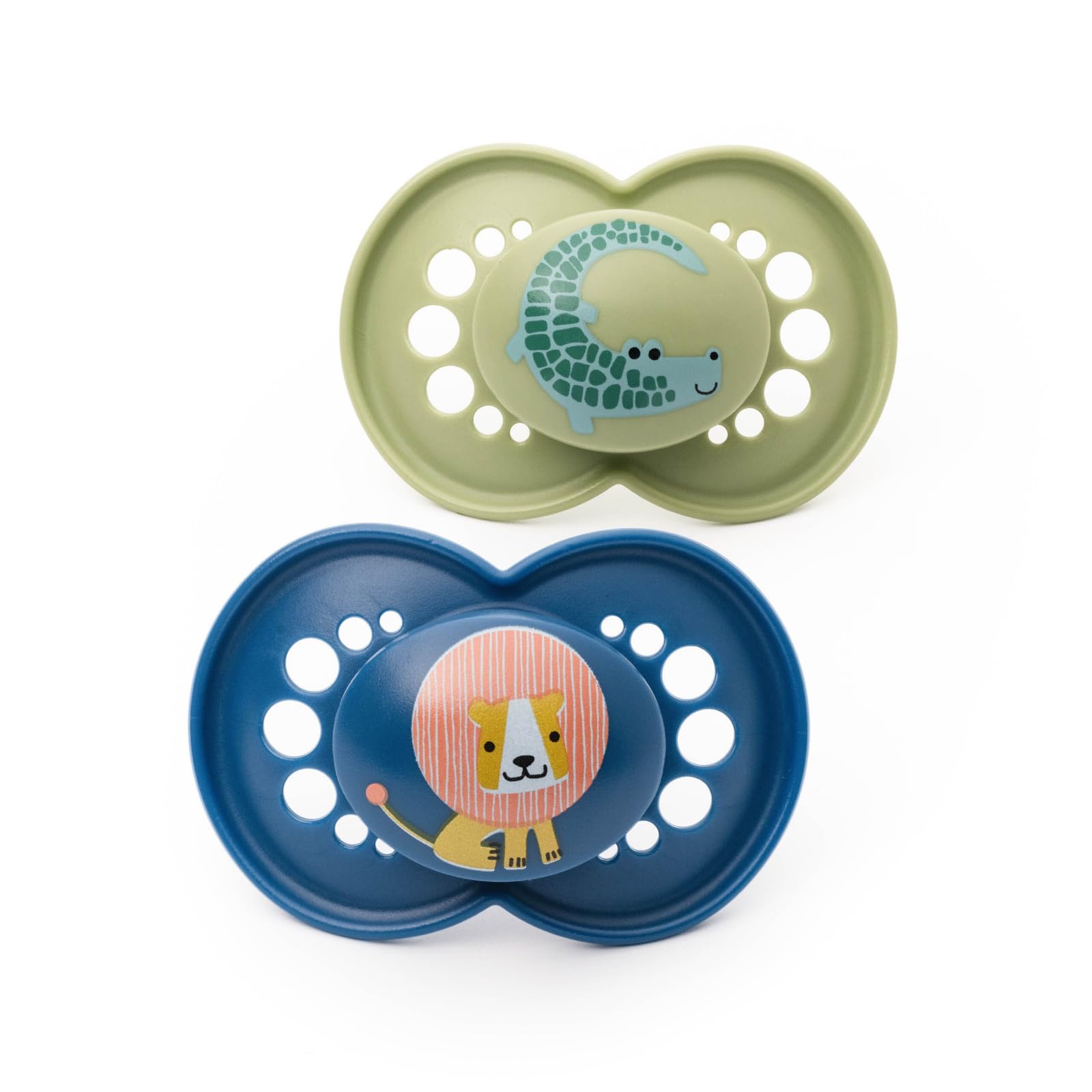 MAM Original Soothers | 6-18 Months | 2 Pack | Comes in Dummy Steriliser Case | Sustainable Materials | Baby Accessories | Blue/Green (Various Designs)