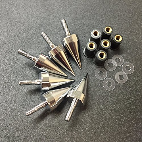 Smt-Universal Chrome Spike Bolts With Mounting Parts Compatible With Windscreen Fairings License Plate [B0178N62H6] #TOP2