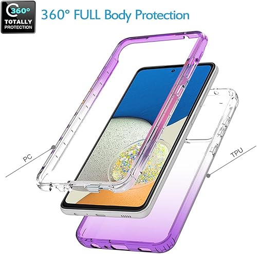 Miniatura 10 de Funda de teléfono para Galaxy A73 5G, Samsung A73 5G con protector de pantalla de vidrio templado, carcasa protectora de cuerpo completo