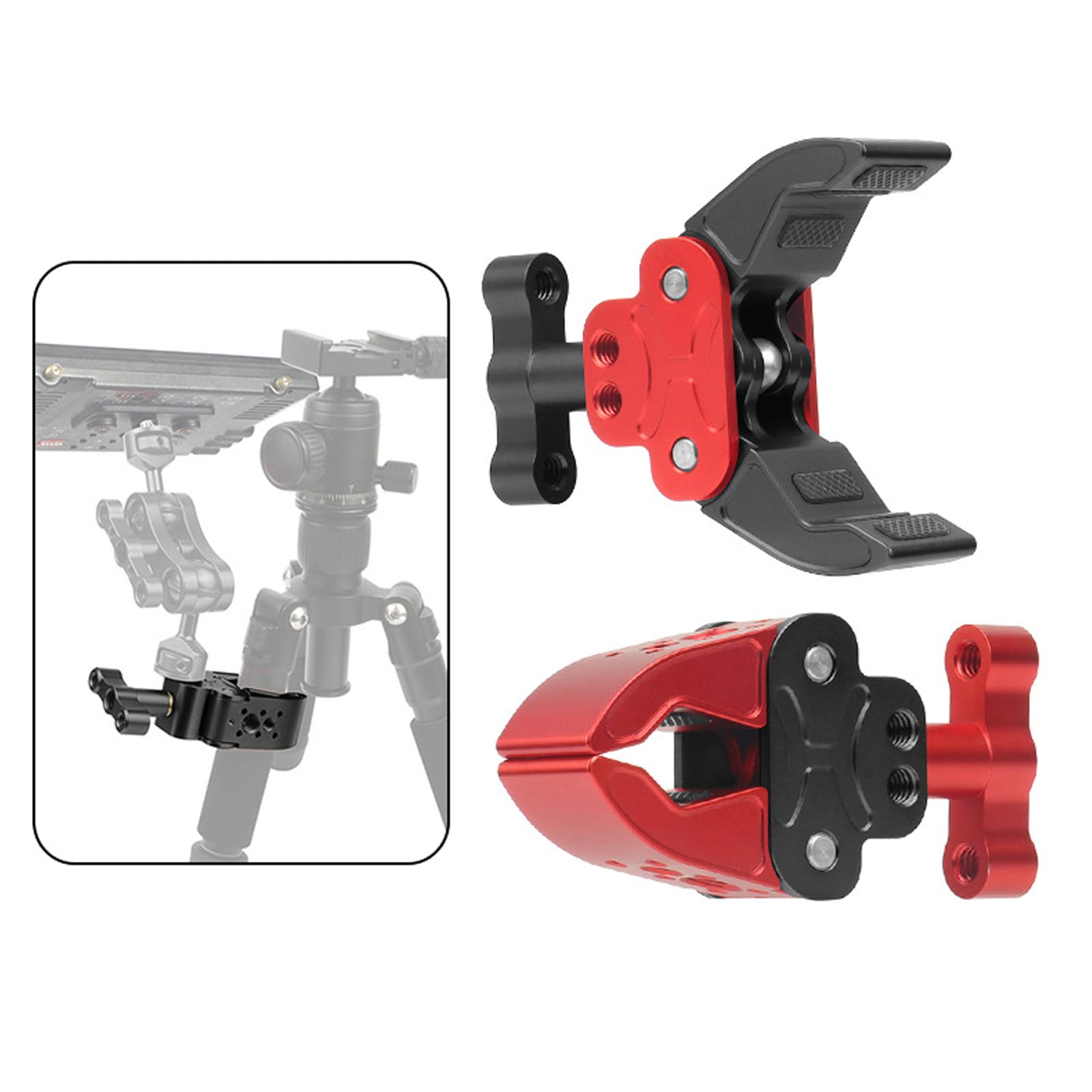 Super zacisk krabowy z otworem gwintowanym 1/10.2 cm 3/20.3 cm ramię do montażu na zimnej stopce do stojaka na monitor LED zacisk światła wideo uchwyt kamery