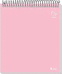 Caderno Flip Rosa Capa Dura 1 matéria 80 Folhas
