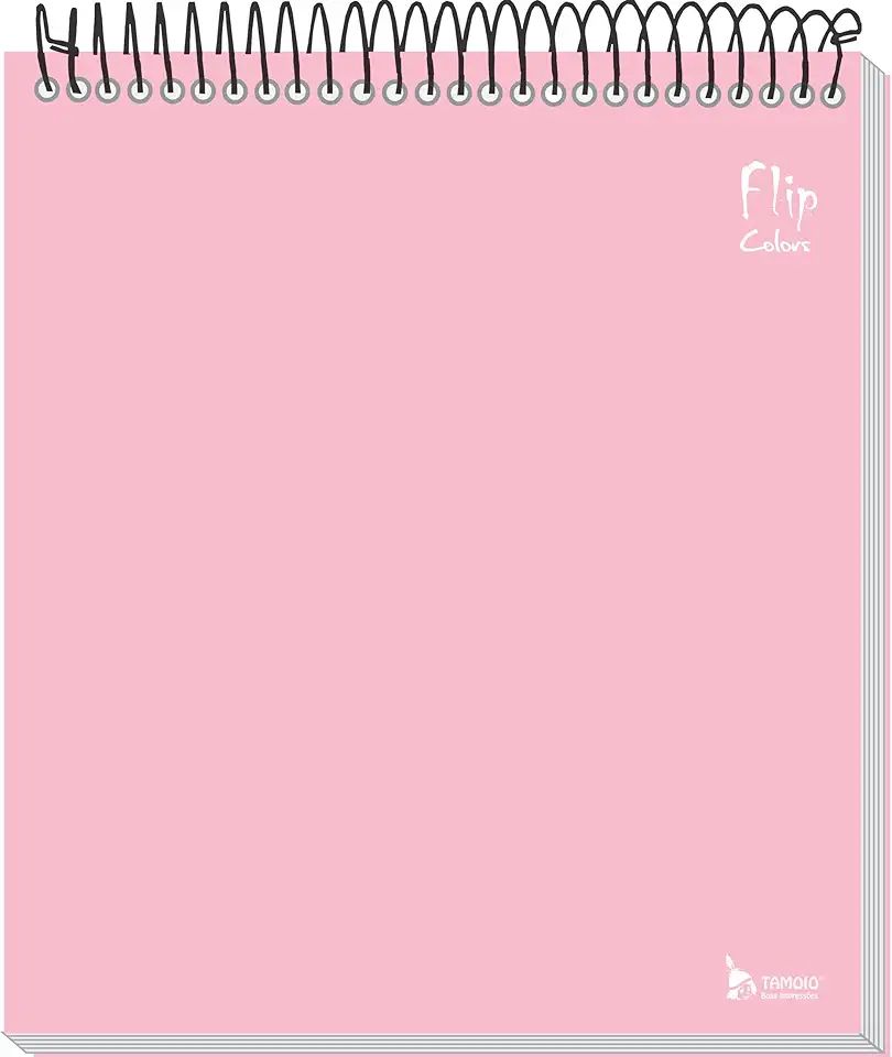 Caderno Flip Rosa Capa Dura 1 matéria 80 Folhas