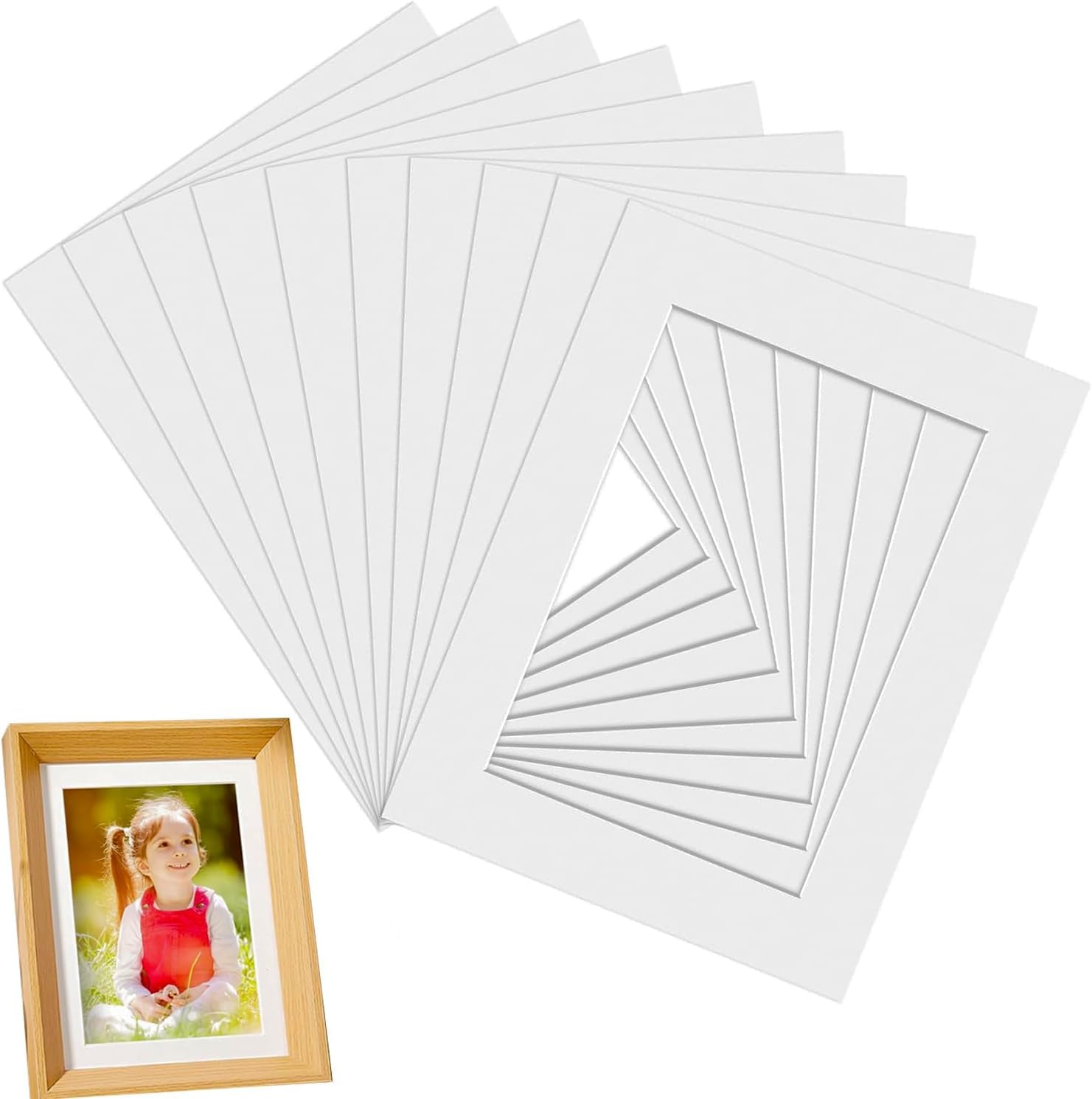 Luxiremi 15 białych ramka na zdjęcia 15 x 10 cm, passe-partout do obrazów, plakatów i obrazów