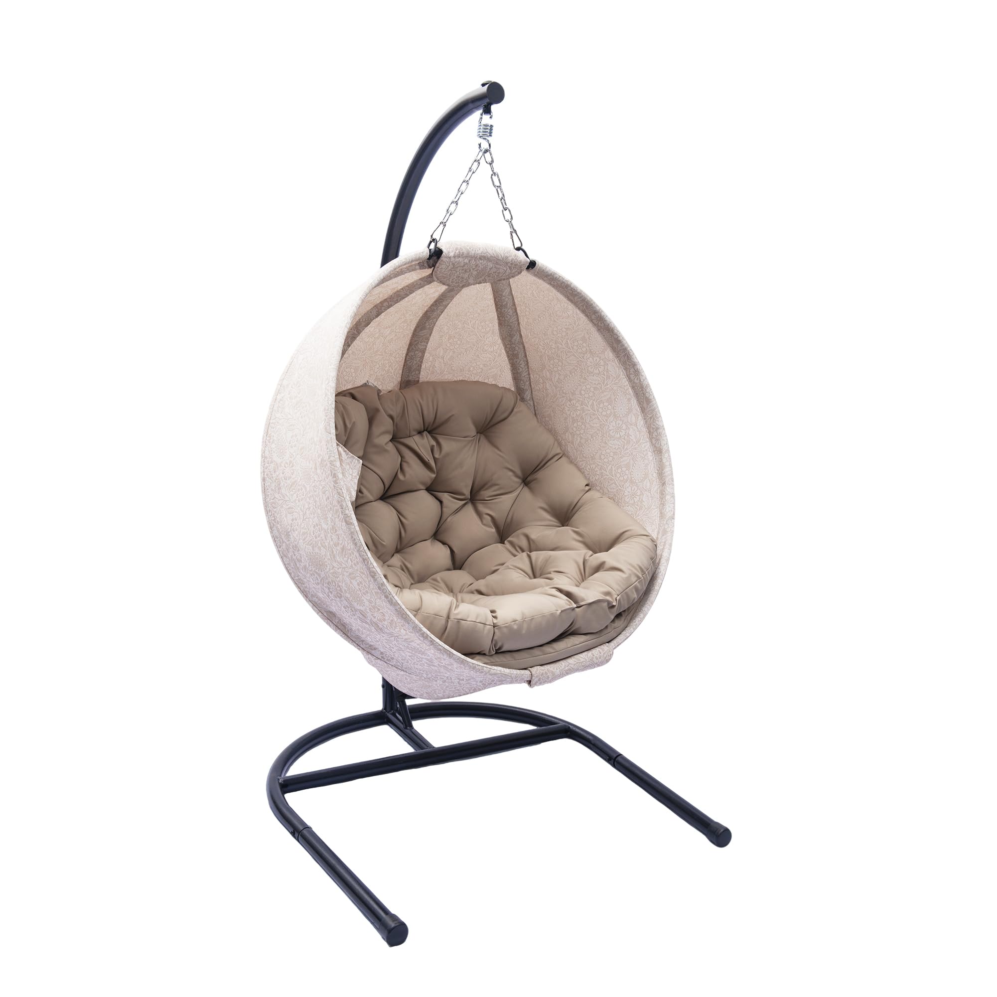 Olofable Hanging Egg Chair with Stand - Hanging Ball Chair W/Plush Cushions,Weather-Resistant Fabric, Indoor Outdoor Foldable Swing Chair for Patio,