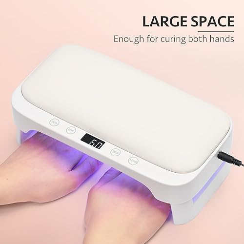 Miniatura 3 de GAOY Luz UV profesional para uñas, lámpara de uñas con almohada de mano para reposabrazos, 4 temporizadores secador de uñas para salón de tecnología