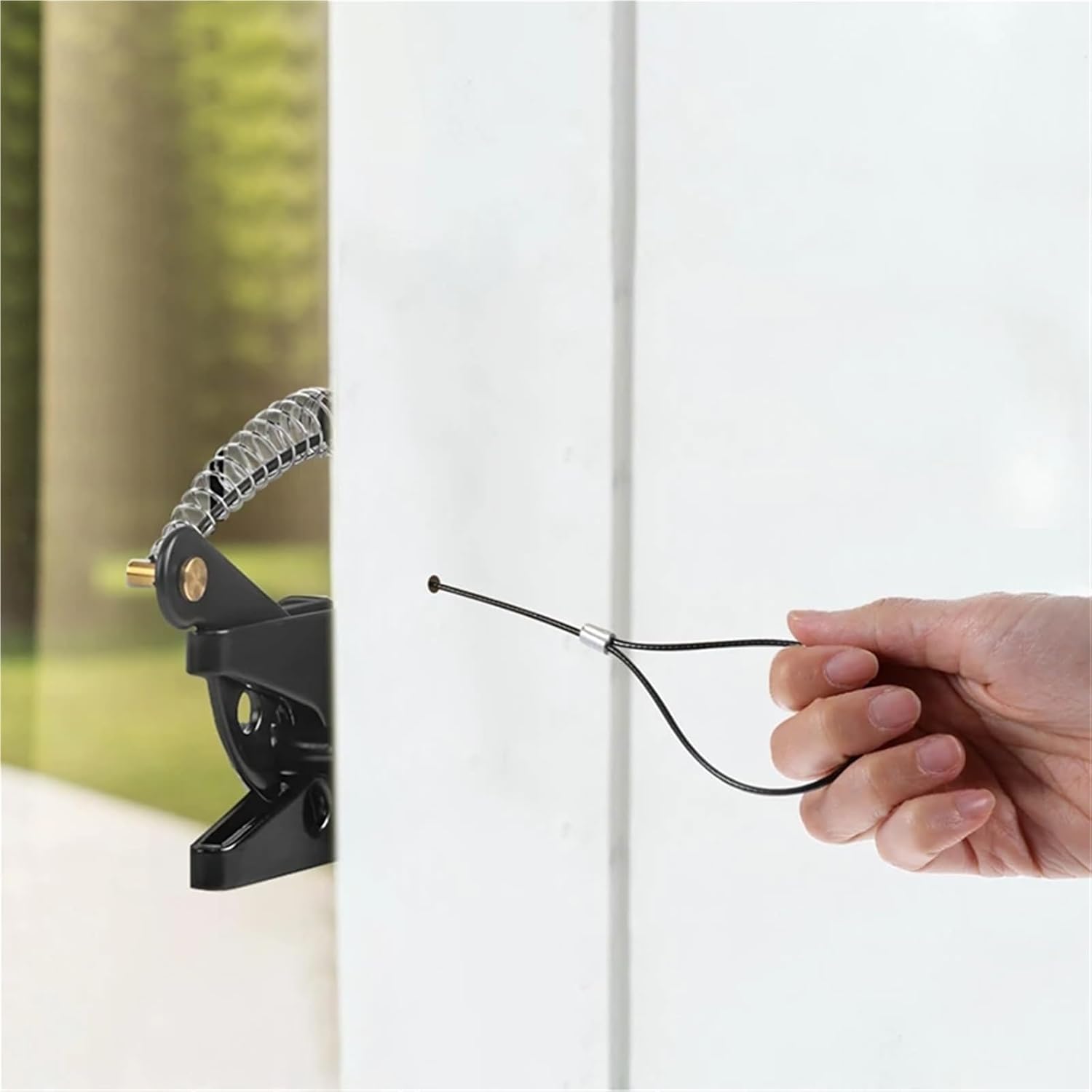 Gate Latch Cable Pull 10 Sets Gate Latch Cable Pull String,Adjustable Spring Door Opener, 2-6 Inch for Metal and Wooden Fences in Garden for Wooden Fence