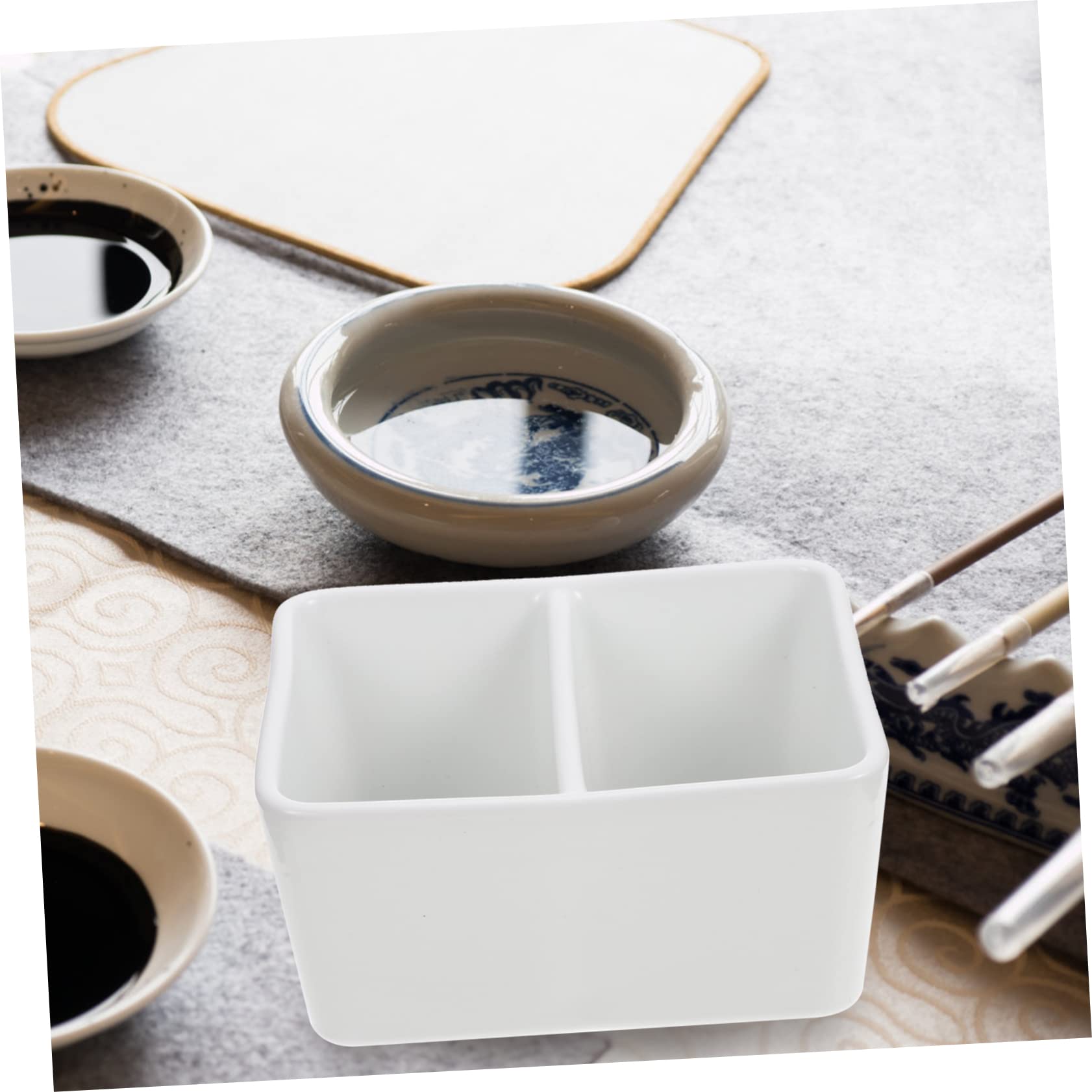 KONTONTY Large Capacity Ceramic Ink Dish for Calligraphy and Painting Durable Brush Washer for Easy Rinsing and Storage for Beginners Students and Artists - Image 3