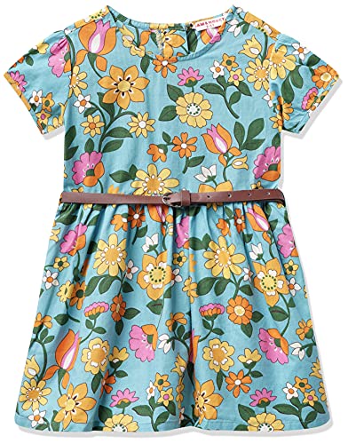 Image of Amazon Brand - Jam & Honey Cotton Girls' Dresses & Jumpsuits Knee-Length Dress (JHAW20GDRS990-7 Multicolor 3 2-3 Years