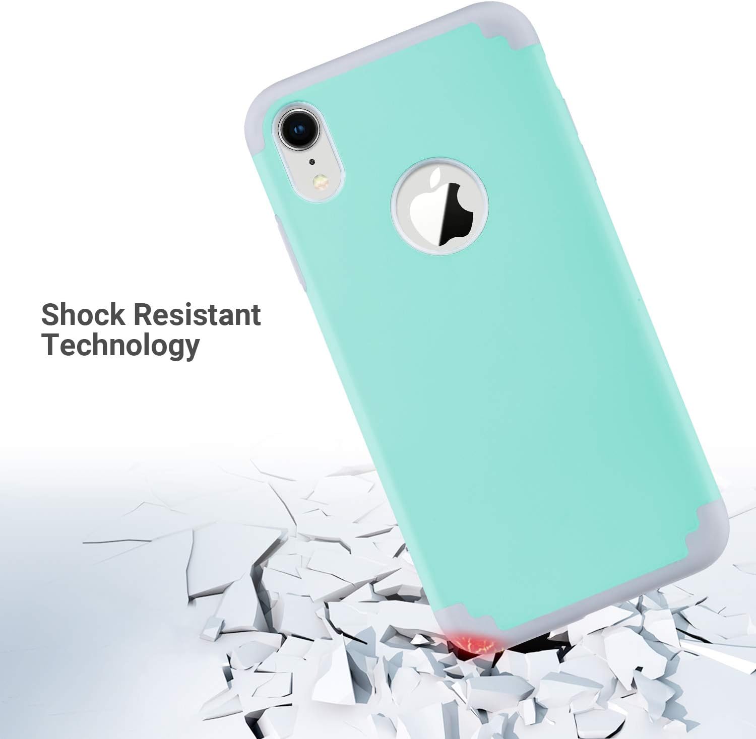 ULAK iPhone XR Case, Slim Fit Hybrid Hard PC Back Cover with Shock Absorption Soft Silicone Interior Anti Scratch Protective Phone Case for iPhone XR 6.1 inch, Mint