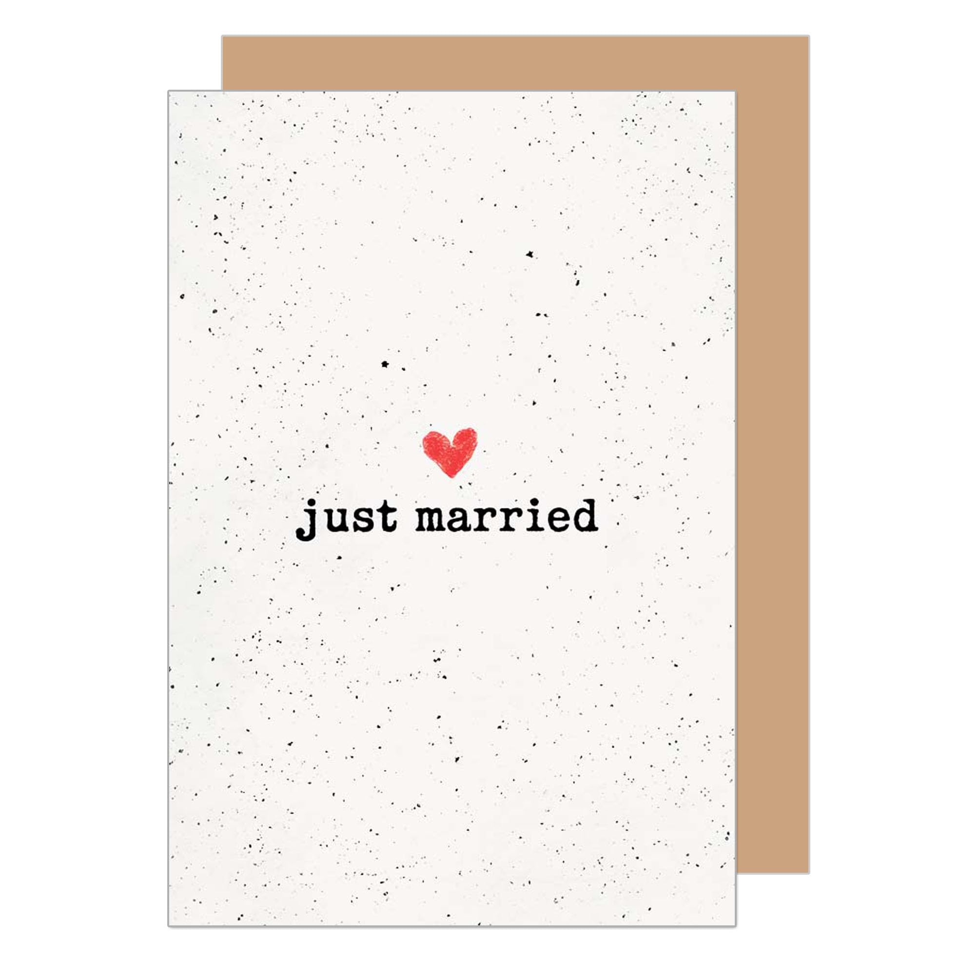Edition Seidel Premium karta ślubna z kopertami. Karta ślubna Karta życzeń wymalowana Just Married Dzień ślubu para narzeczona miłość (H491 SW025)