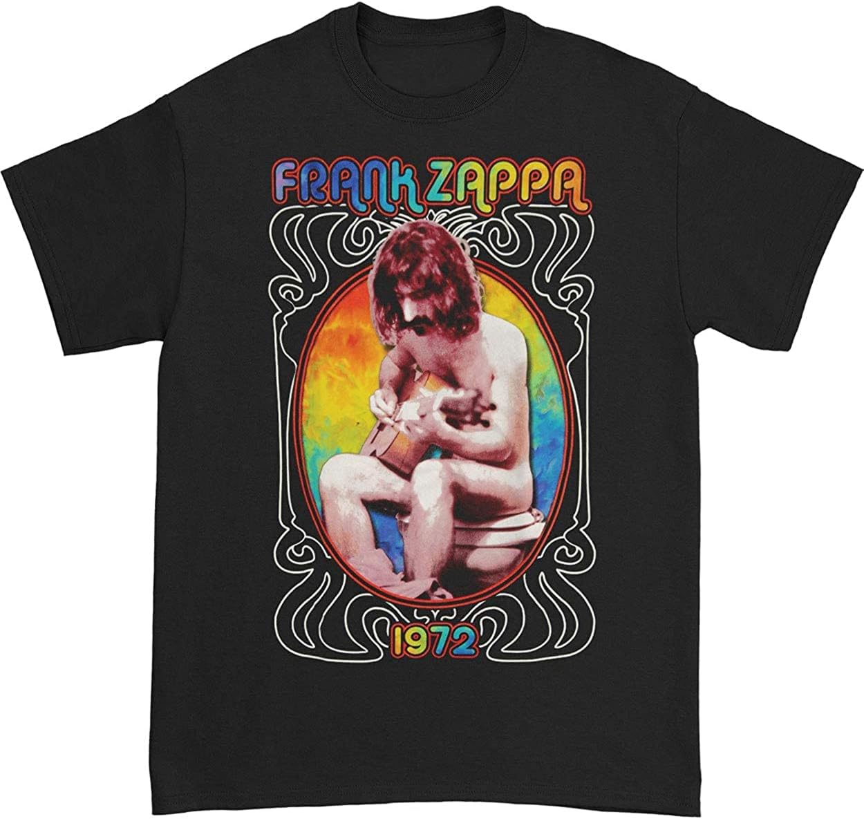 Frank Zappa Men's 1972 T-Shirt Black | Officially Licensed Merchandise