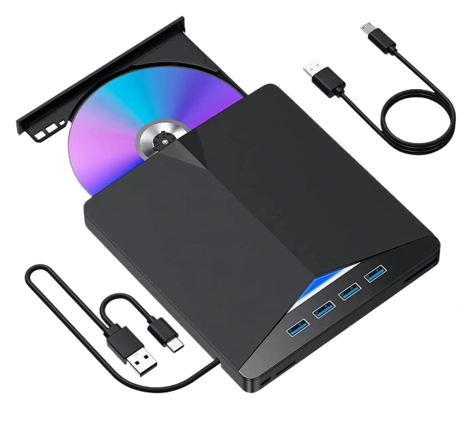Reproductor de DVD 7-en-1 USB 3.0 Tipo-c DVD Externo RW Unidad De CD Grabadora Lector Reproductor Unidad Óptica Externa