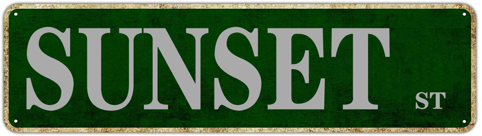 Sunset St Retro Tin Signs Aluminum Home Exit Sign Kitchen Garden Wall Front Door Coffee Decor 4x16 Inch