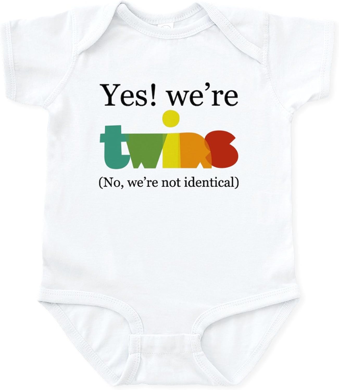 CafePress Yes We're Twins (Fraternal) Infant Bodysuit Cute Infant Bodysuit Baby Romper