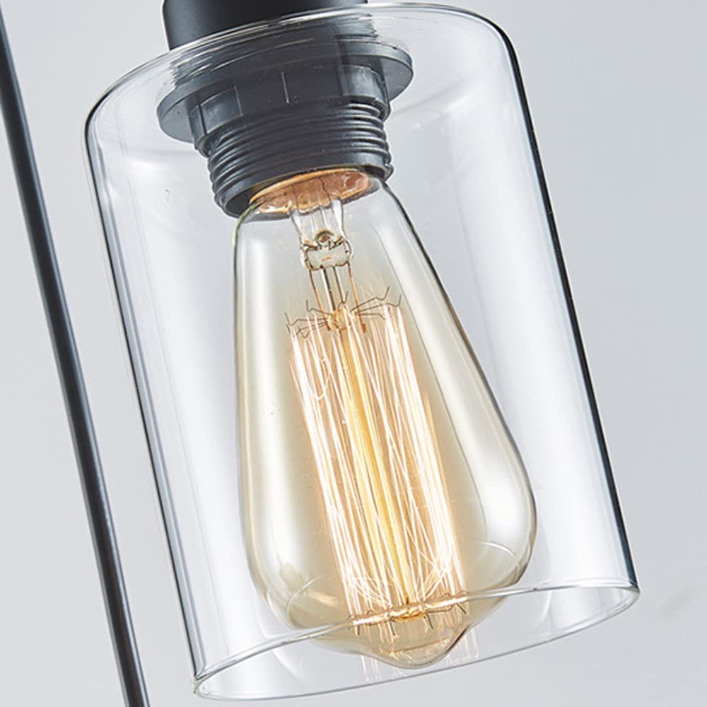 Retro 3 światła oświetlenie wisiorka, Podstawa Loft Loft Loft przemysłowe wyposażenie lamp wiszących, z szklanym matowym czarnym żyrandolą, do kuchni, wiejskiej restauracji kawiarni