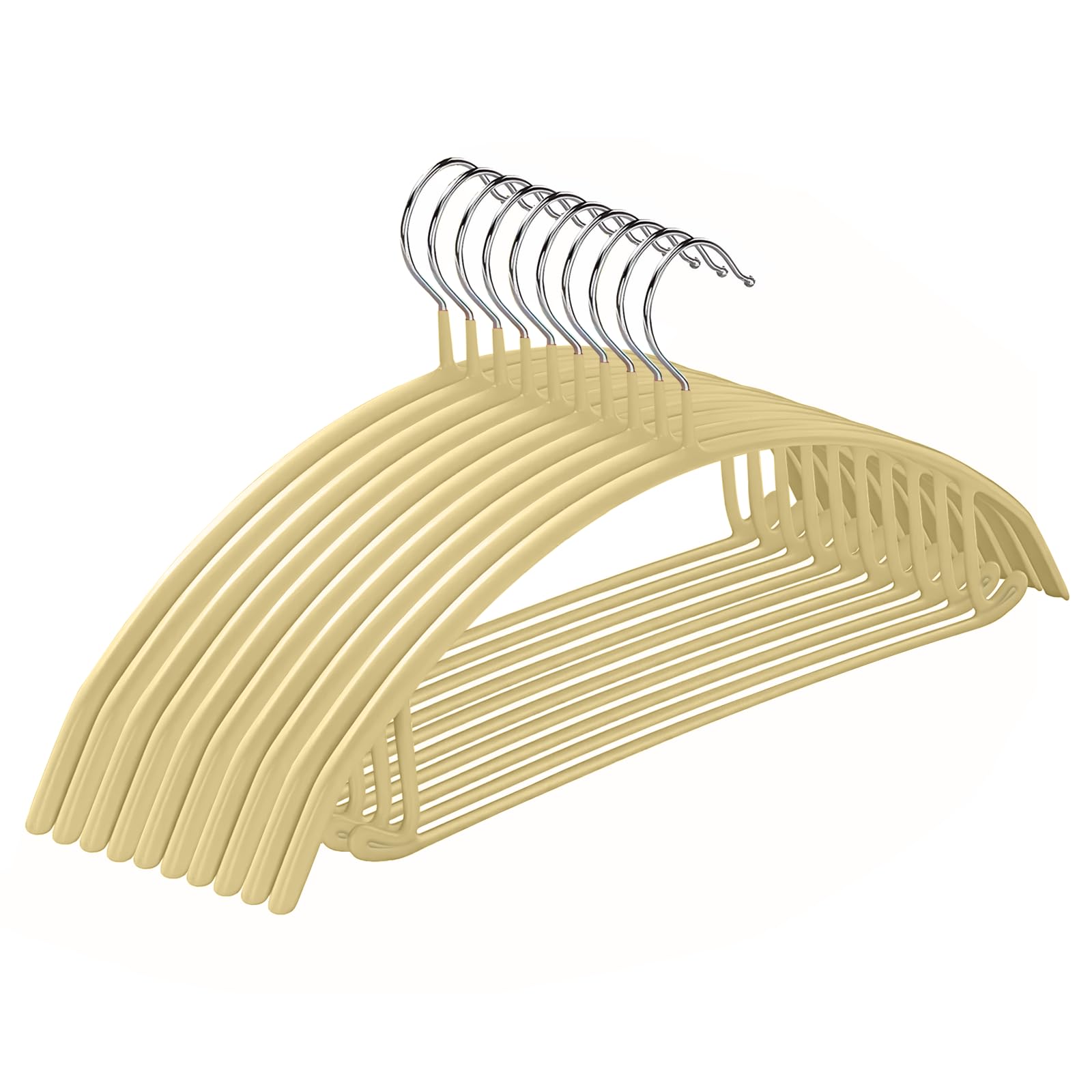 10 Pack Sweater Clothes Hanger No Shoulder Bump 42CM Wide Heavy Duty Coat Metal Hangers for Closet Non Slip PVC-Coating for Sweaters,Dresses,Jackets,Pants,Shirt — image 1