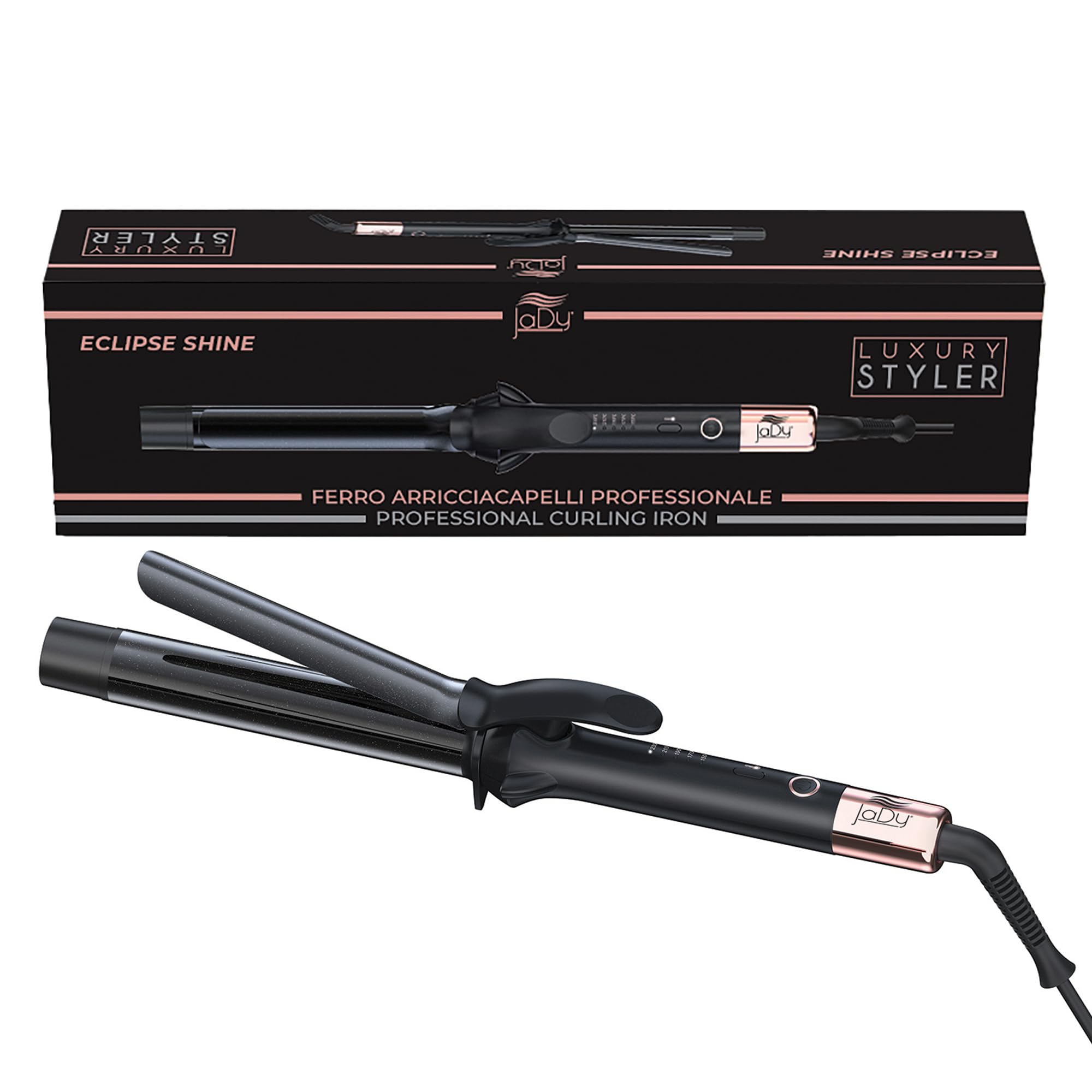JaDy Luxury Styler Eclipse Shine 28 mm profesjonalna lokówka z powłoką turmalinową/ceramiczną, ujemne jony przeciw puszeniu się, temperatura 120-230°C