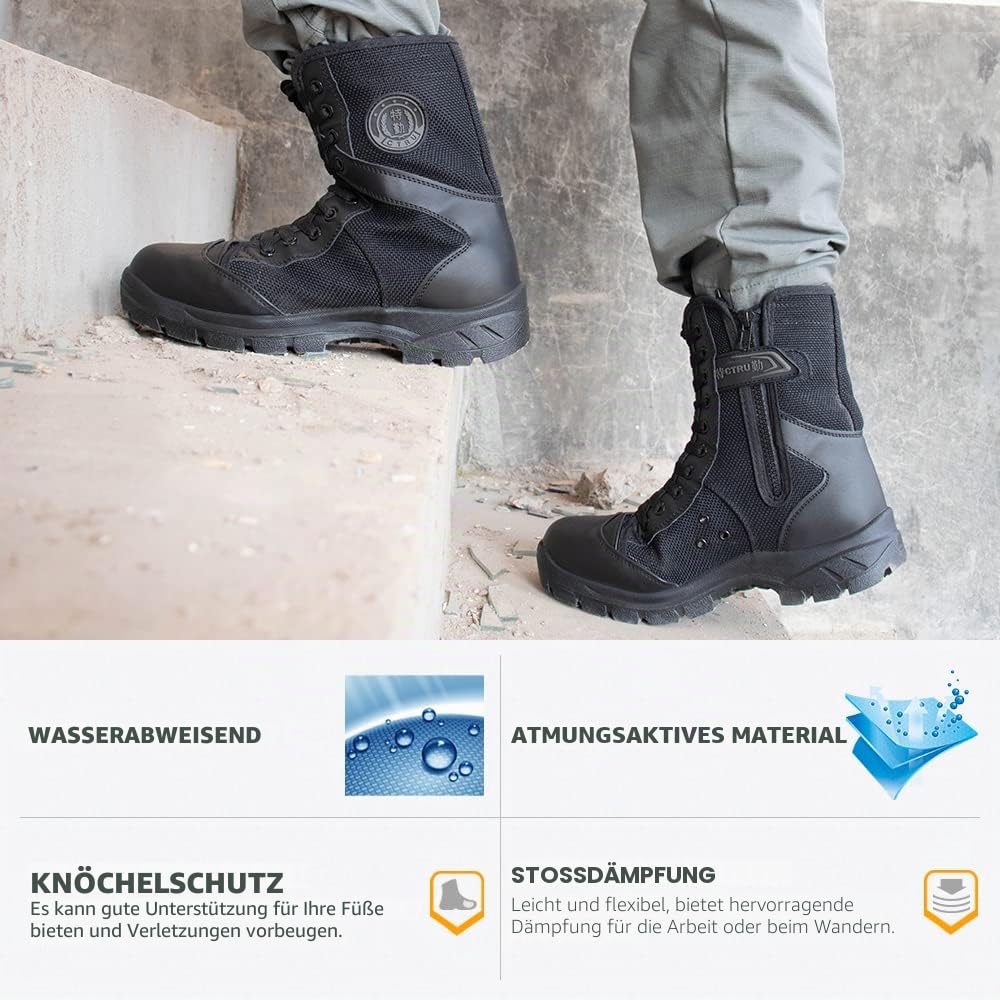 Herren Militär Stiefel Schwarz Kampfstiefel Schnürboots Armeestiefel einsatzstiefel Springerstiefel Militär Schuhe SN-307