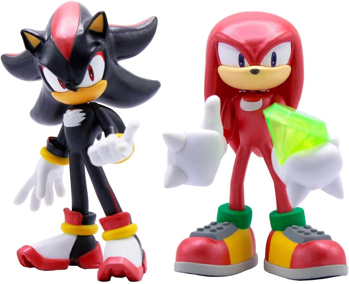 Official Sonic The Hedgehog Metallic Knuckles & Shadow 4″ Action Figures – Buildable, Interchangeable Arms & Accessories, Collector Window Box - Image 3