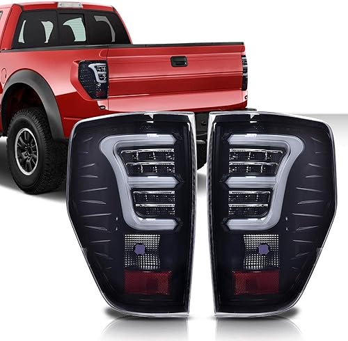 Miniatura 2 de G-PLUS Conjunto de luces traseras compatibles con Ford F150 2009-2014 BL3Z13405B BL3Z13405AA Lámparas de estacionamiento de freno Lente ahumada