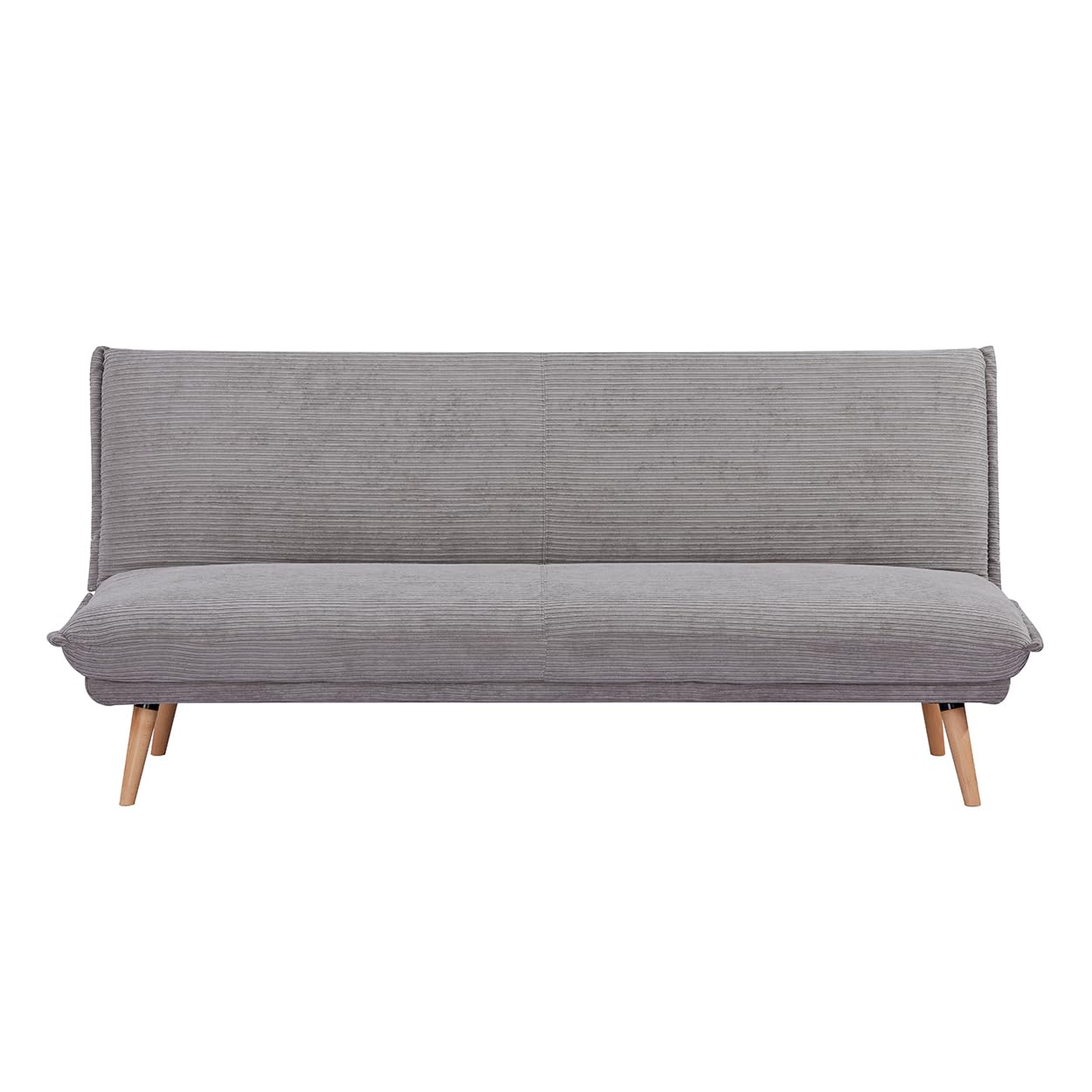EVERGREENWEB - Divano Clic Clac trasformabile in materasso |Divano Letto 3 posti Stile Scandinavo Design moderno | Divanoletto imbottito con piedini a scomparsa e piedi in Legno | Click Velvet Grigio