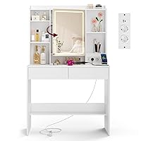 VASAGLE KAILYN Collezione - Toeletta con Luci LED 3 Colori con Luminosità Regolabile