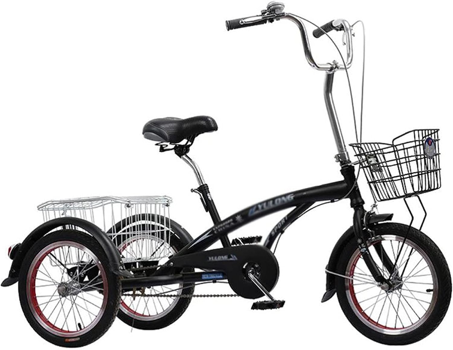 16in Adult Tricycle Three Wheel Bike Outdoor Sports Comfort Bicycles Bike with Large Basket 3 Wheel Cruiser Bike for Recreation Shopping Picnics Cycling Pedalling