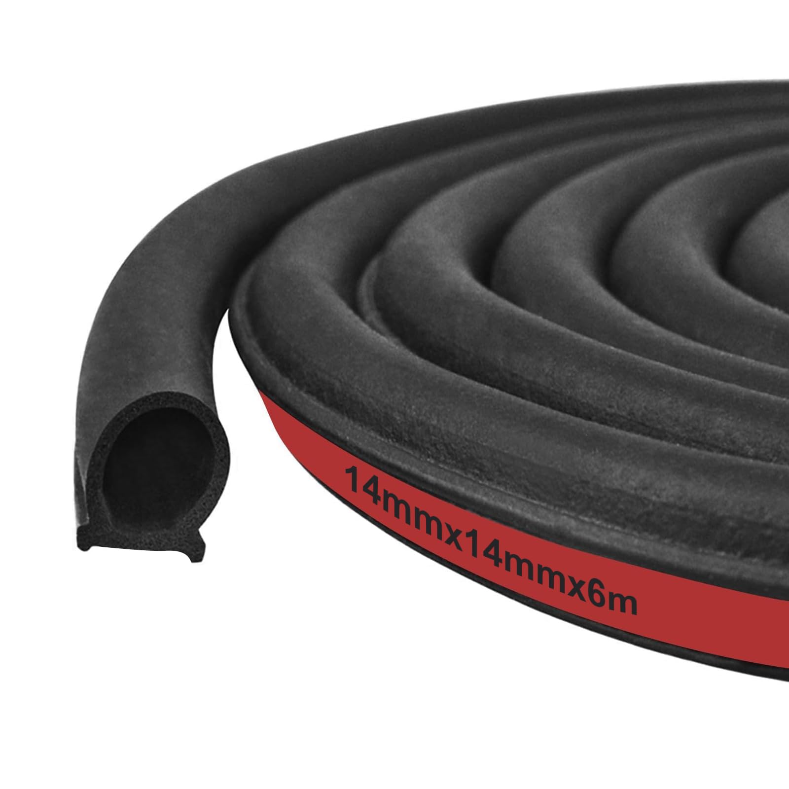 Storystore Universal D-Shape Car Door Seal Strip Rubber Seal Strip for Door Window 6M Automotive Self-Adhesive Weather Stripping for Car Truck Door Window Soundproof Noise Insulation Sealing
