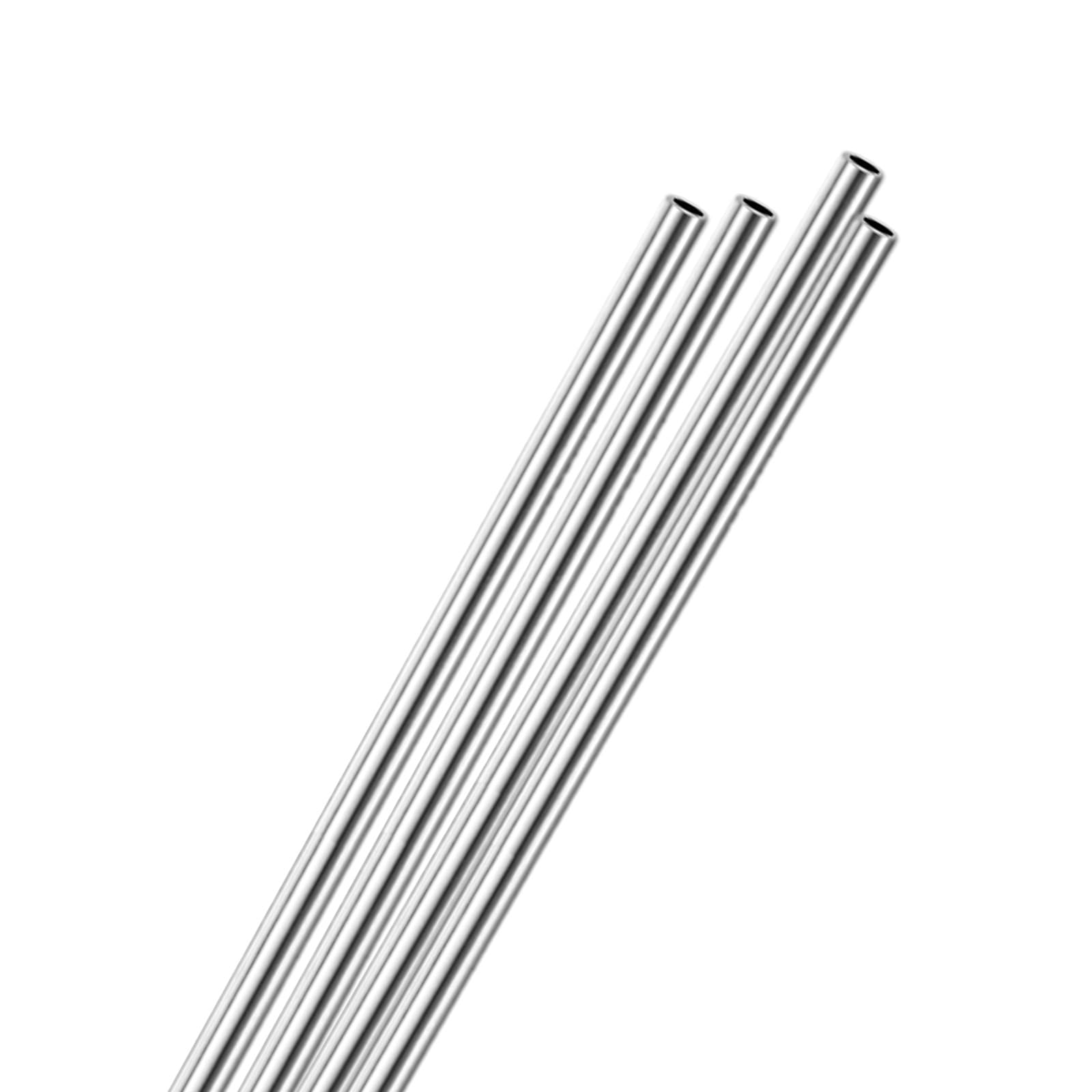 4-Pack 250mm 304 Stainless Steel Tube, 5mm OD 0.4mm Wall Thickness Seamless Stainless Steel Tubing for Construction/Machining/DIY Crafting, Metal Straight Pipe [0.2x0.02x10IN]