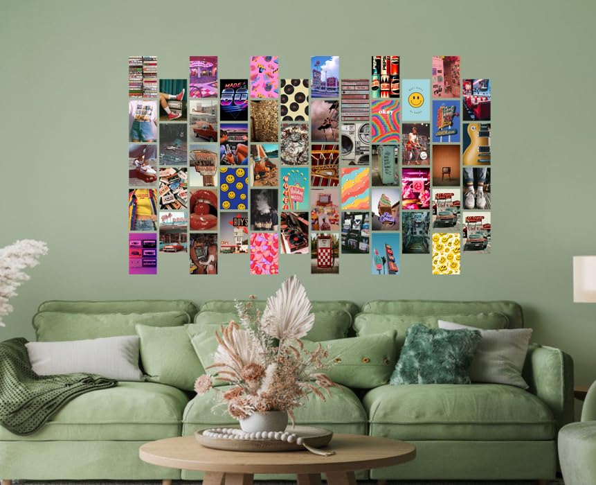 Image of Pack of 54 Aesthetic Pictures Wall Collage Kit Posters - 4 x 6 Inches Wall Decor Poster - Wall Art For Bedroom, Living room, Office - 1 Tissue Tape