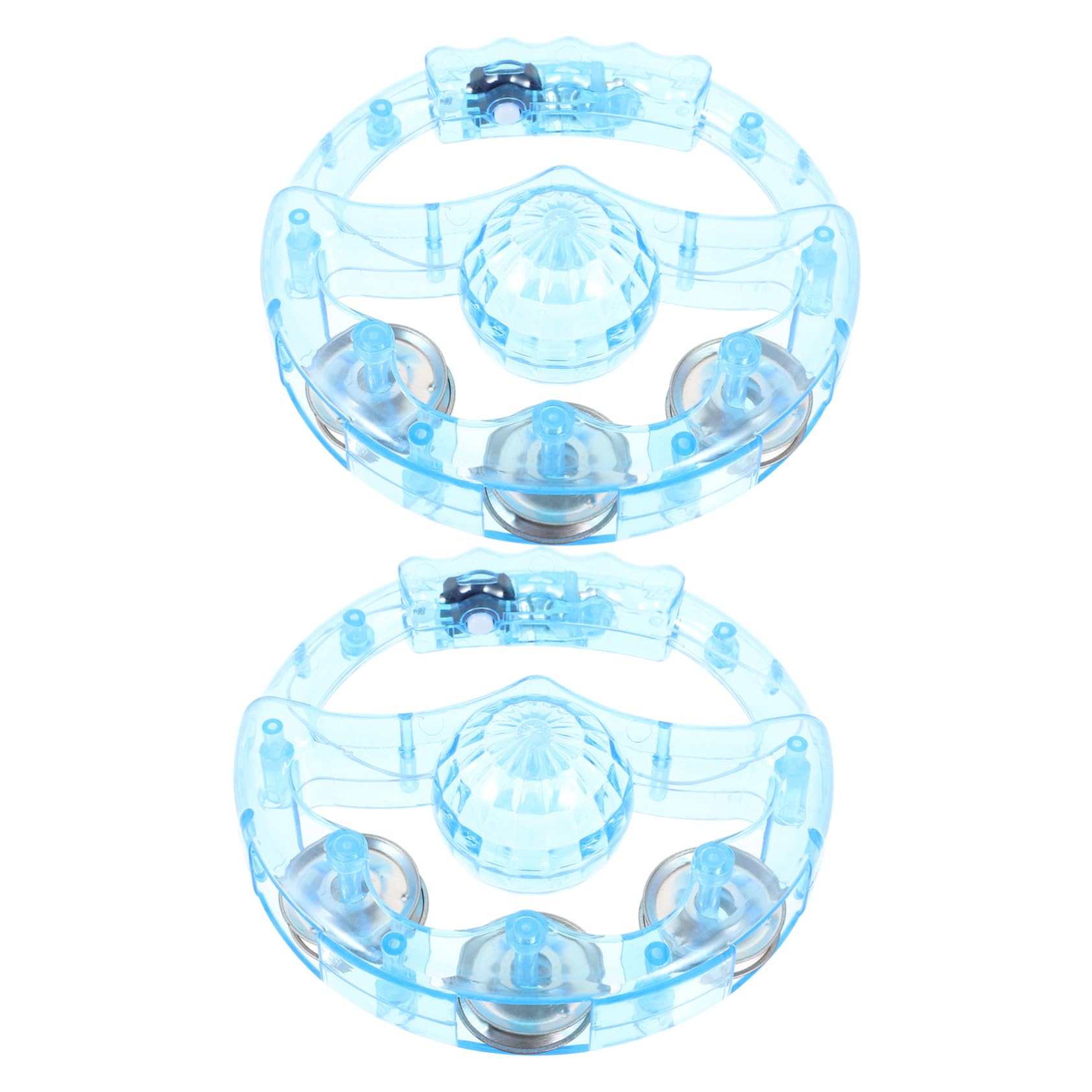 Totority 2Pcs Luminous Tambourines Flashing Dance Props for Bars and Parties Durable Easy to Use Vibrant Atmosphere Enhancers