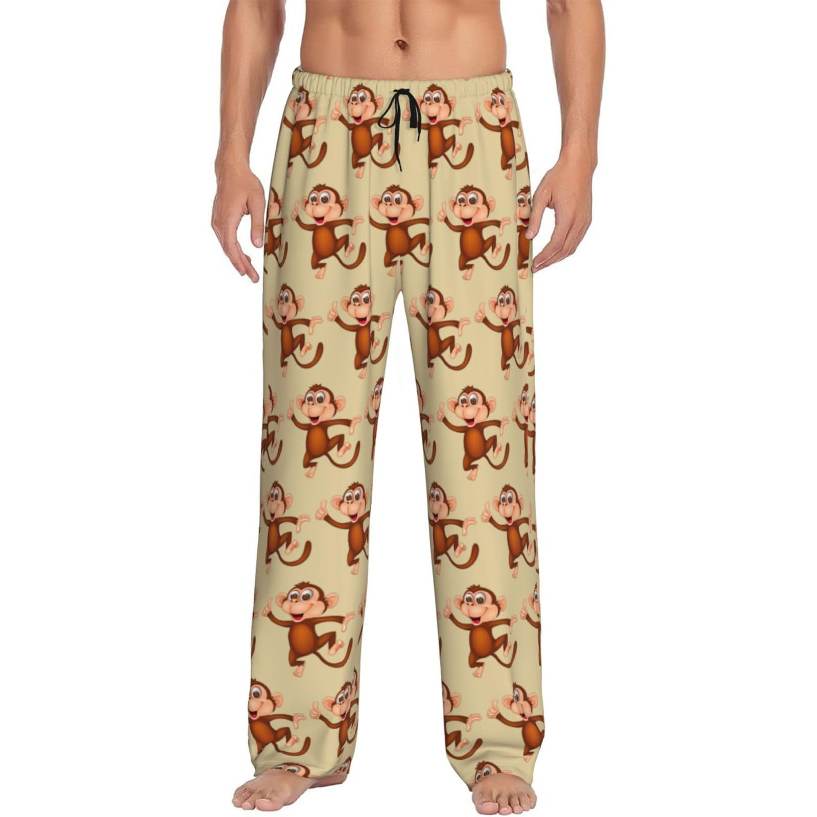 Monkey Mens Pj Pajama Pants Bottoms Lounge Sleepwear Pjs With Pockets And Drawstring