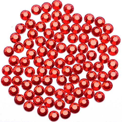 Image of 3000 Pieces Hot Fix Glass Flatback Rhinestones HotFix Round Crystal Gems (Light Red, SS10)
